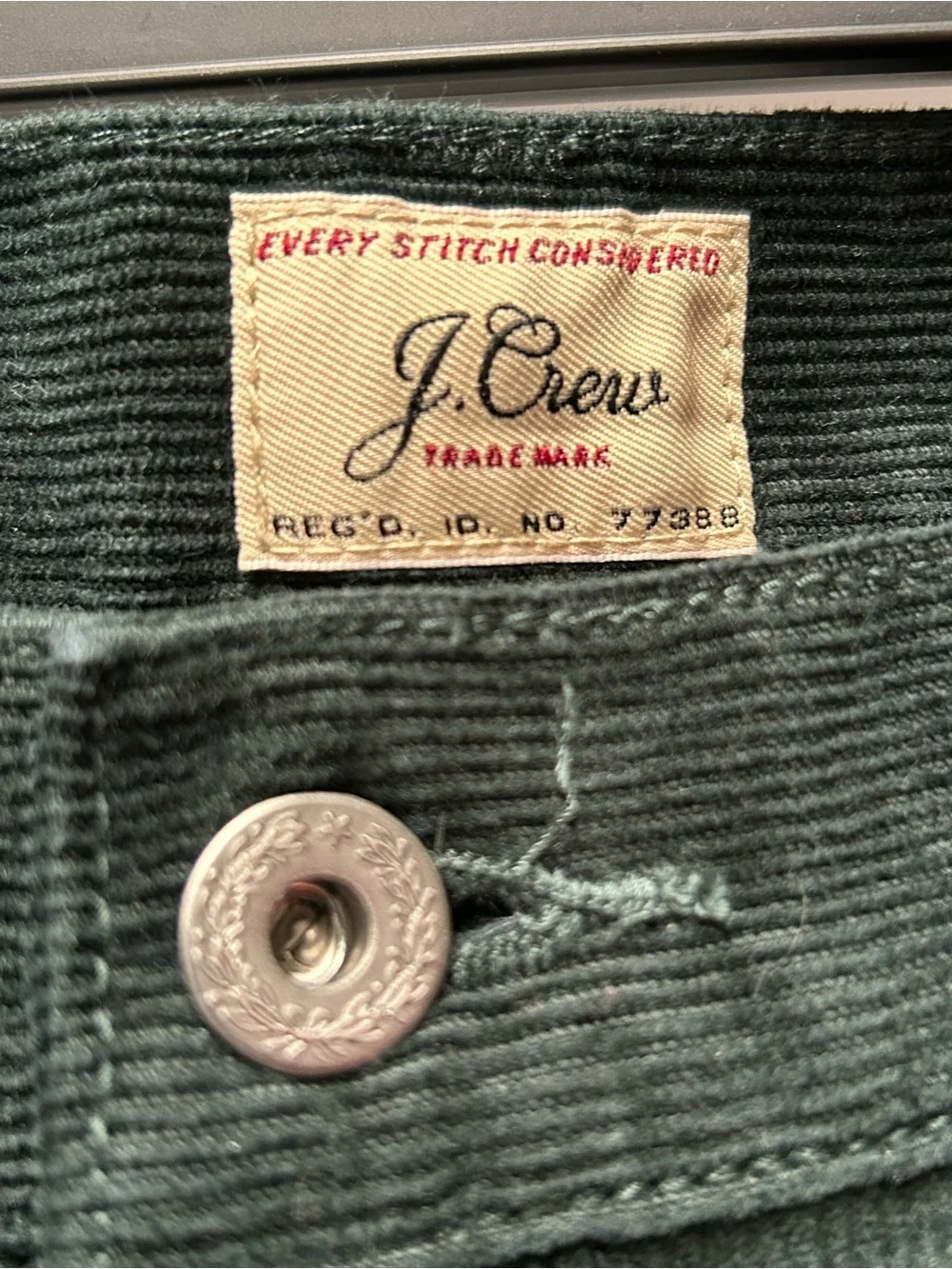 J. Crew Forest Green Corduroy Men's Trousers